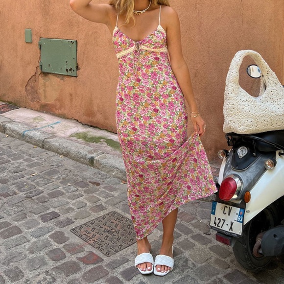 Princess Polly EMILY MAXI DRESS PINK FLORAL - Picture 1 of 7